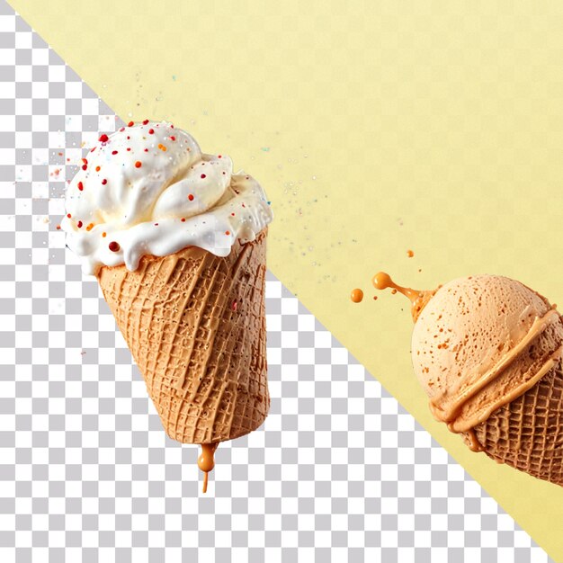 PSD 3d illustration of an ice cream cone isolated on a transparent background