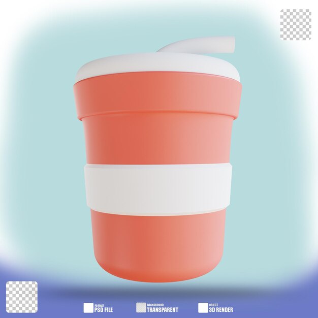 3D illustration ice drink