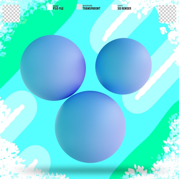 3D illustration ice flakes