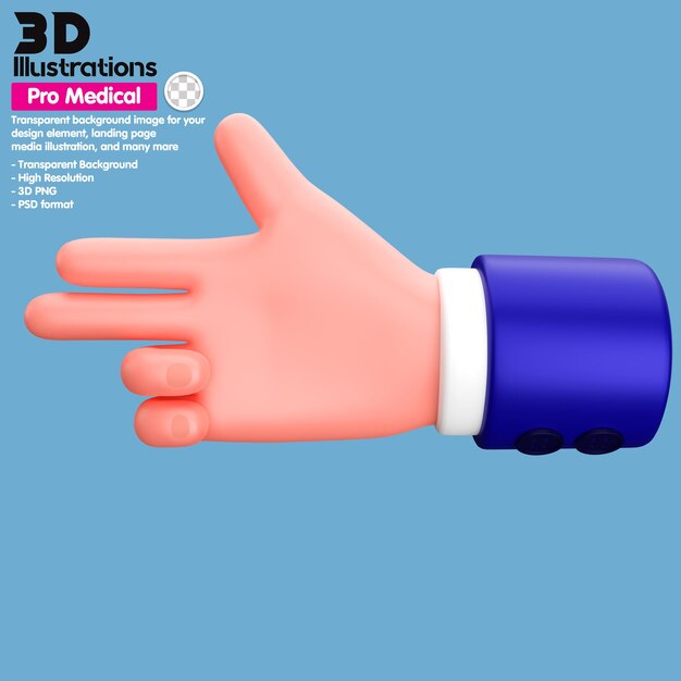 3D illustration Icon hands