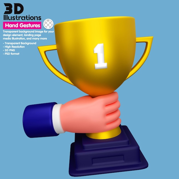 3D illustration Icon hands