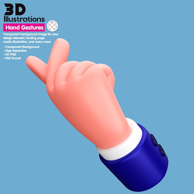 3D illustration Icon hands