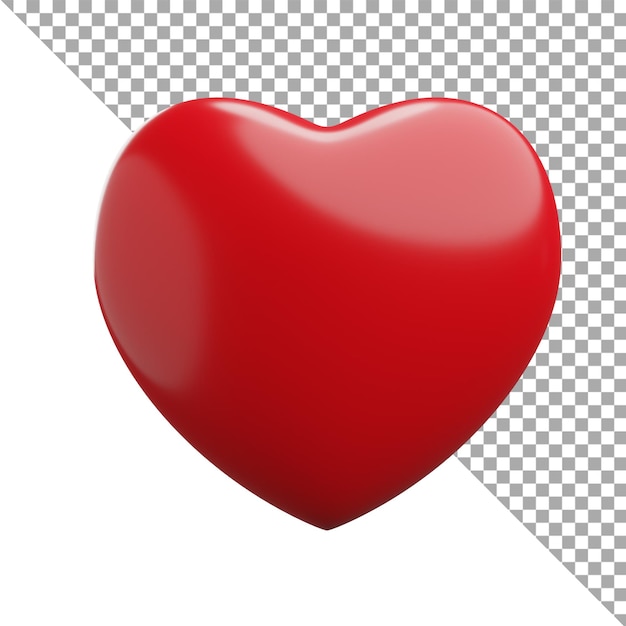 3d illustration icon love red