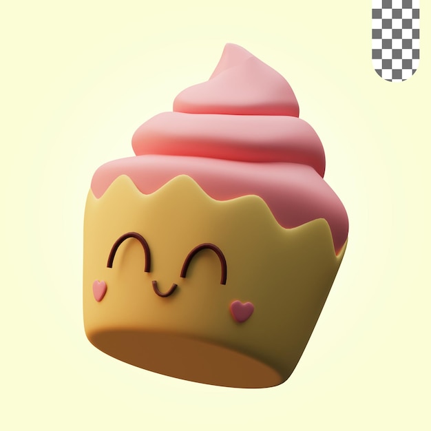 3D Illustration Icon Muffin