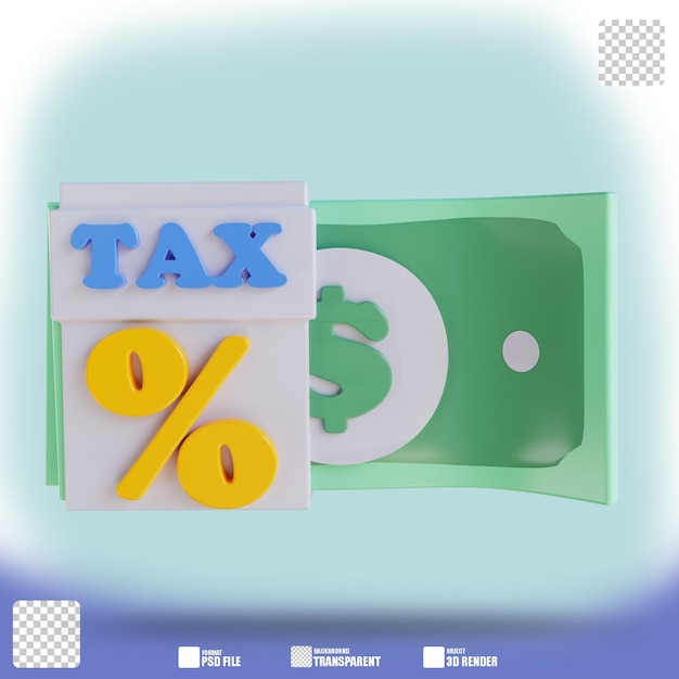 3D illustration income tax percentage