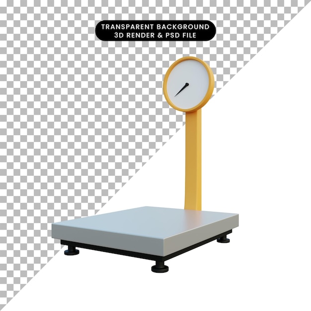 3d illustration of industrial goods scale