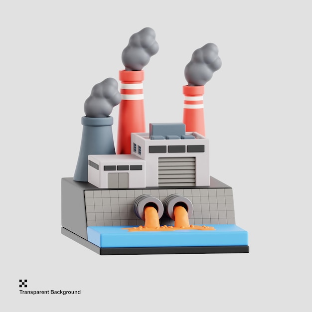 3D Illustration of Industrial Waste