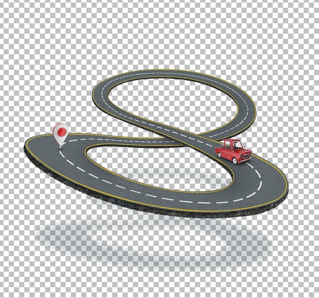 3d illustration of infinity symbol road endless road illustration design isolated on png background