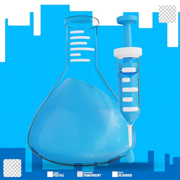 3d illustration of injection and test tube 2