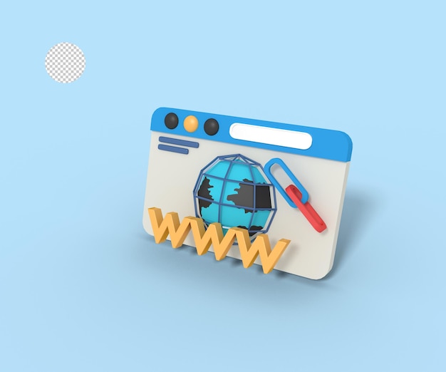 3d illustration of internet address and hyperlink