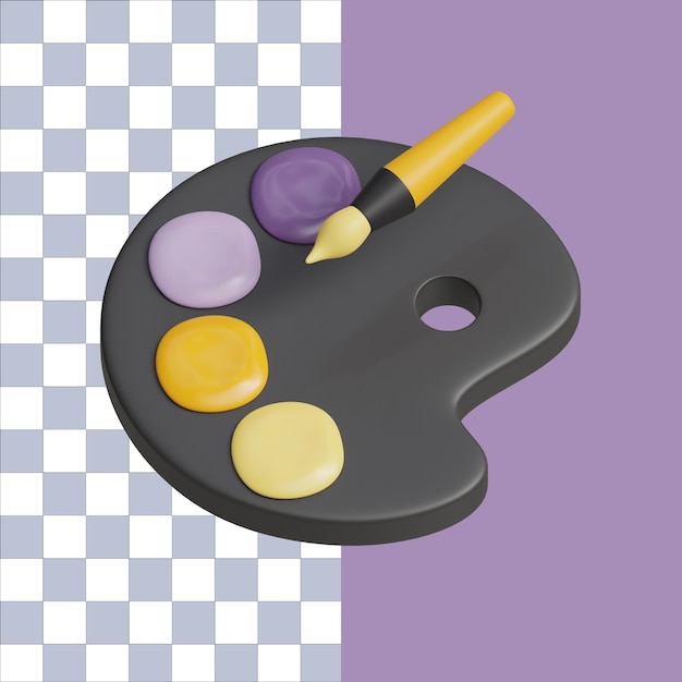 3d illustration of isolated palette education icon