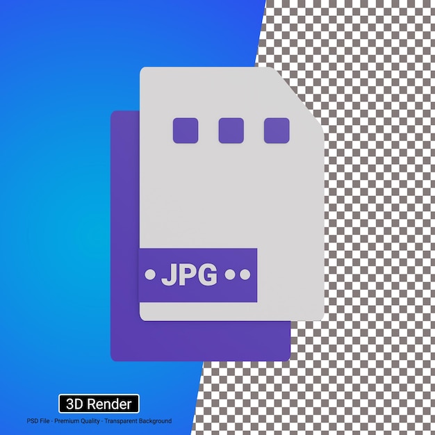 3D Illustration JPG Format File Icon