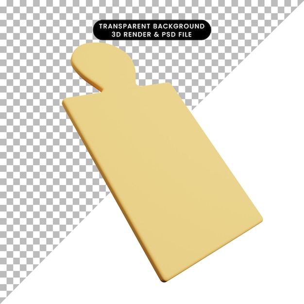 3d illustration of kitchenware cutting board