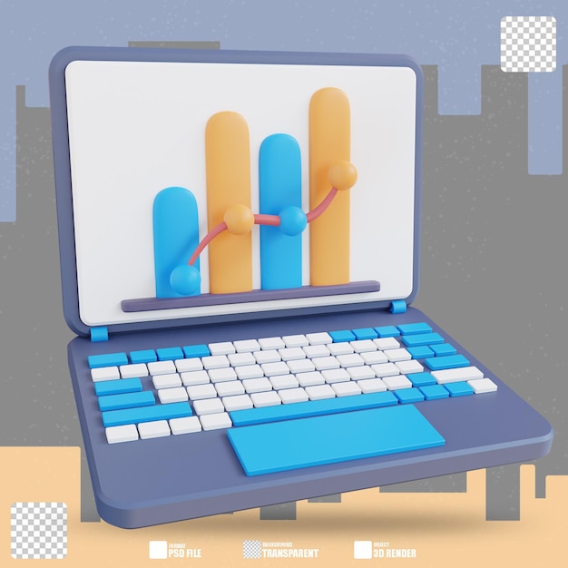 3d illustration laptop graphic 2