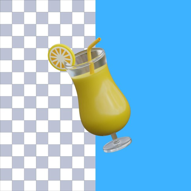 3d illustration of lemon juice summer icon