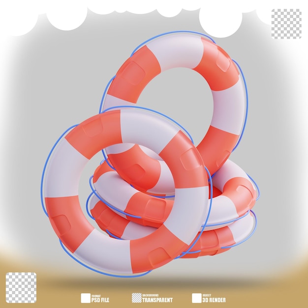 3D illustration of life buoy 2