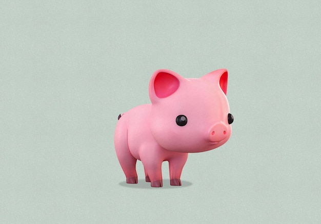 3d illustration of Little pig