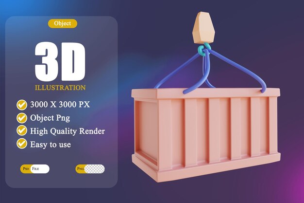 3D illustration logistics box