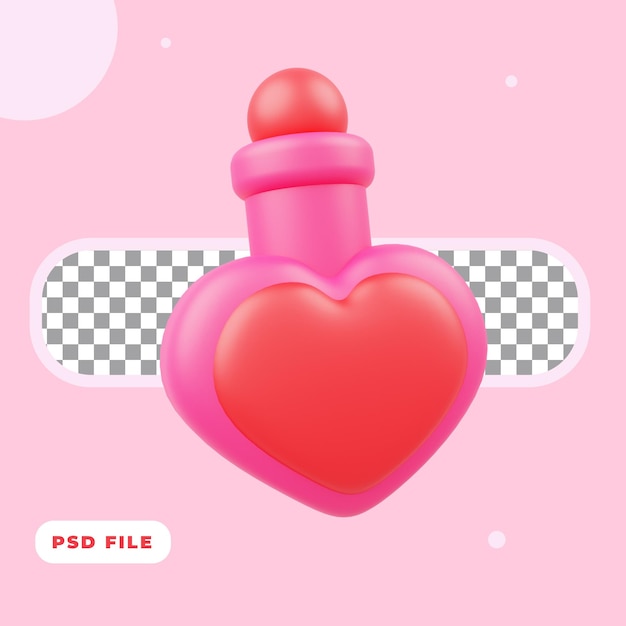 3d illustration of love potion icon