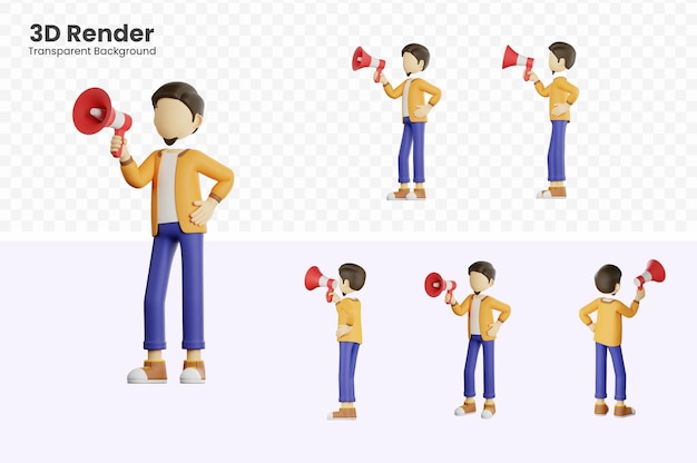 3d Illustration of A Man Holding A Megaphone