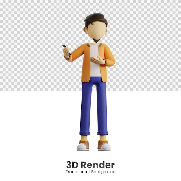 3d Illustration of A Man Holding A Smartphone