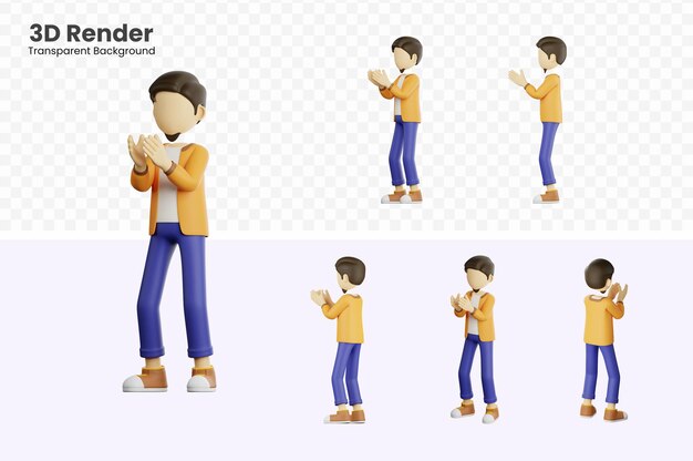 PSD 3d illustration of a man is standing