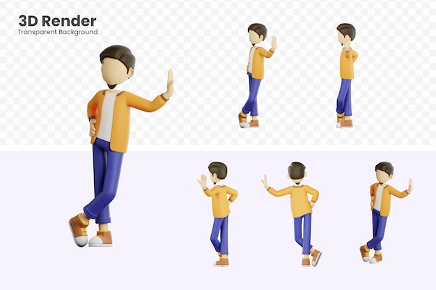 PSD 3d illustration of a man is standing