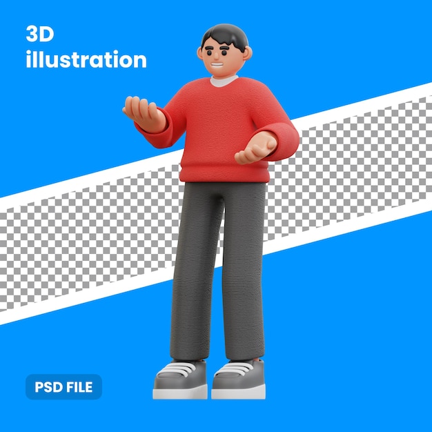 3d illustration of man talking pose