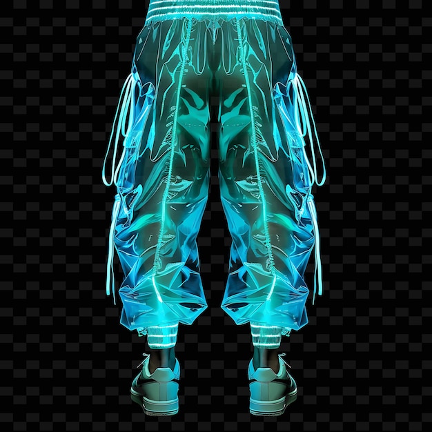 a 3d illustration of a mannequin wearing a skirt with a blue light around it