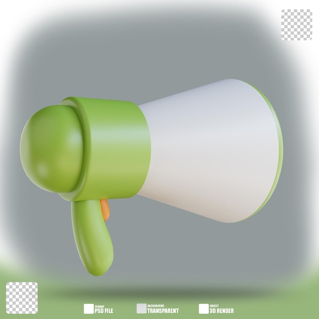 3D illustration megaphone business marketing 3