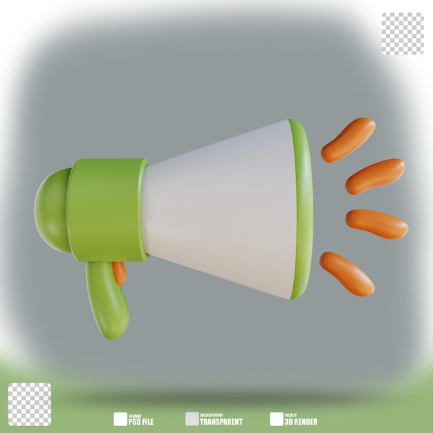 3D illustration megaphone business marketing