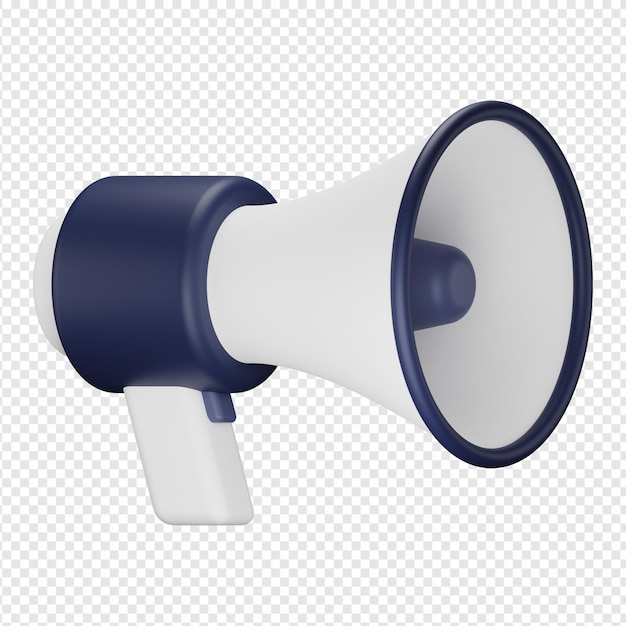 3d illustration of megaphone icon psd