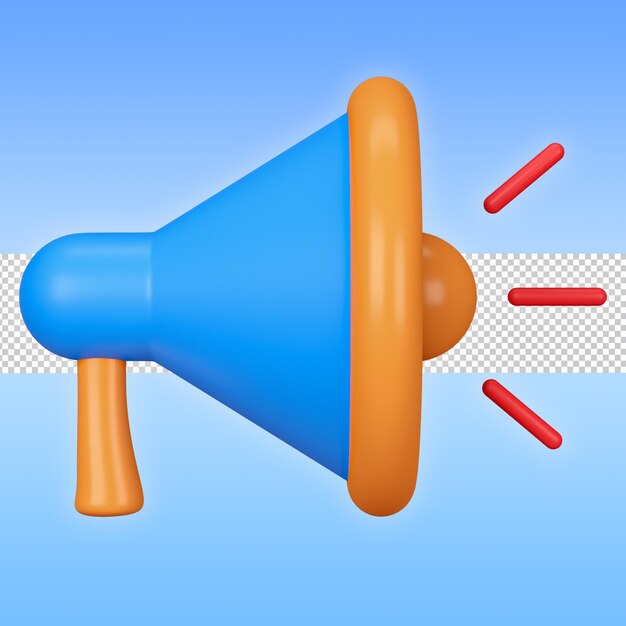 3d illustration megaphone icon