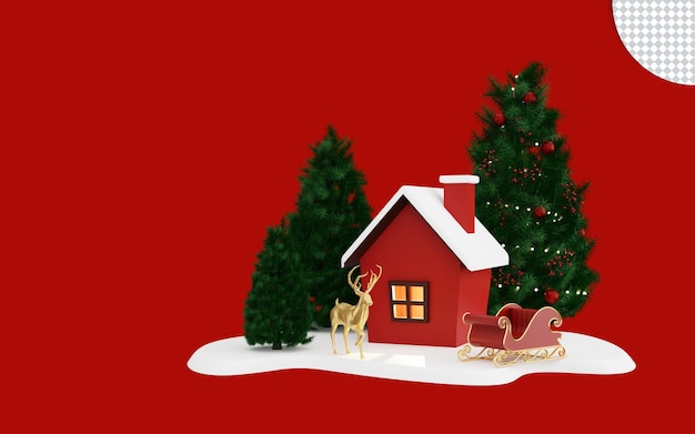 3D Illustration of Merry Christmas