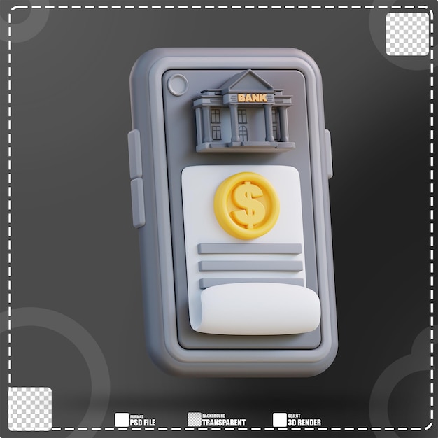 3d illustration of mobile banking payment 3