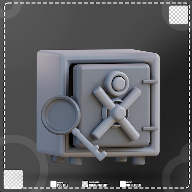 3d Illustration of money safe lock box 2