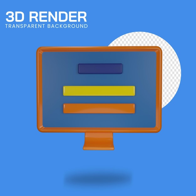 3D illustration of monitor icon