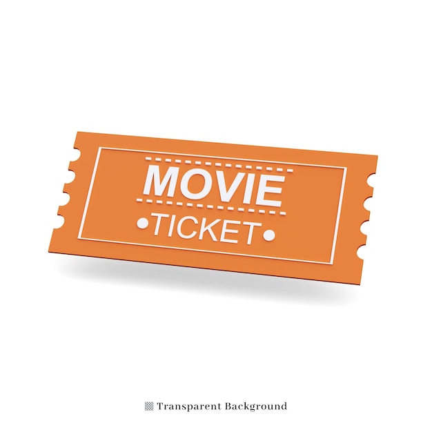 3d illustration movie ticket