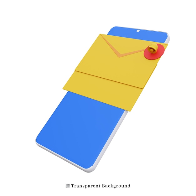 3d illustration New email notification on phone