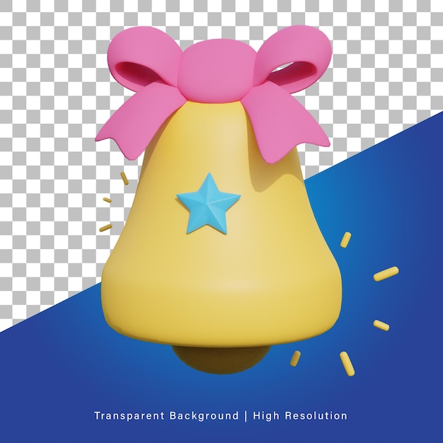 3D illustration of new year bell