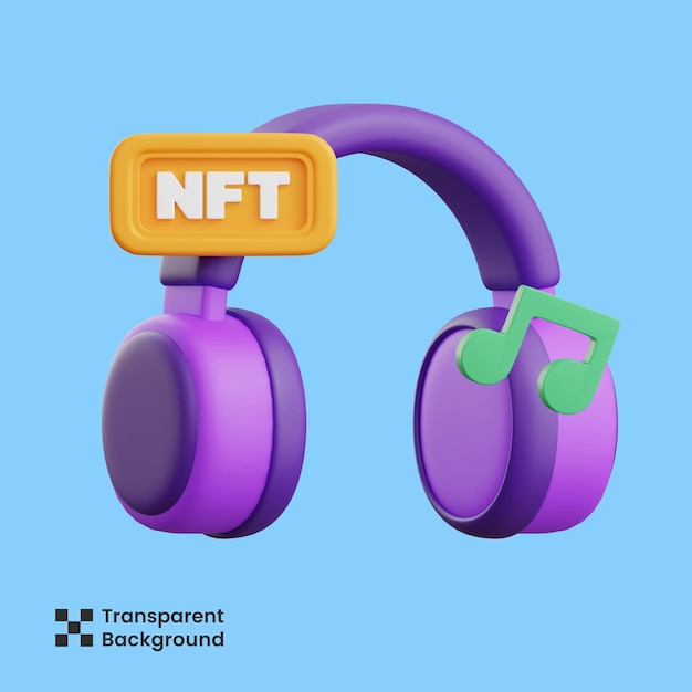 3d illustration of nft music