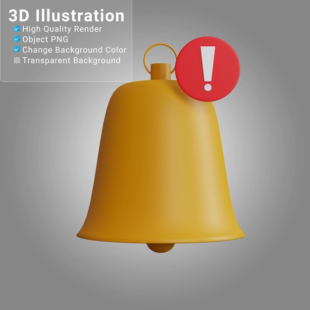 3d illustration notification bell