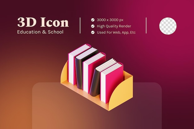 PSD 3d illustration object icon book