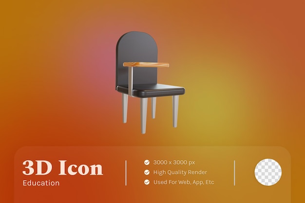 3d Illustration Object icon desk chair