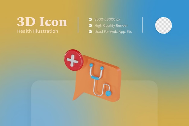 3D illustration object icon health chatting