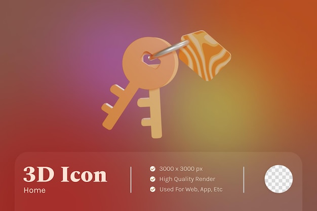 3d Illustration Object icon keys