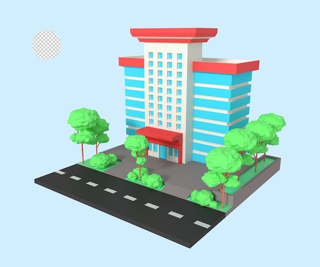 3d illustration of offices building