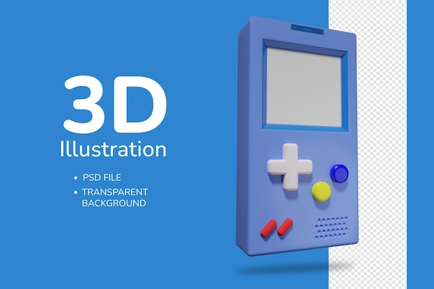 3D illustration of an old school video game