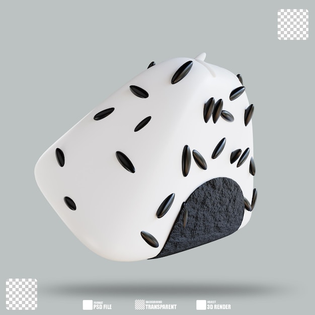 3D Illustration Onigiri 3