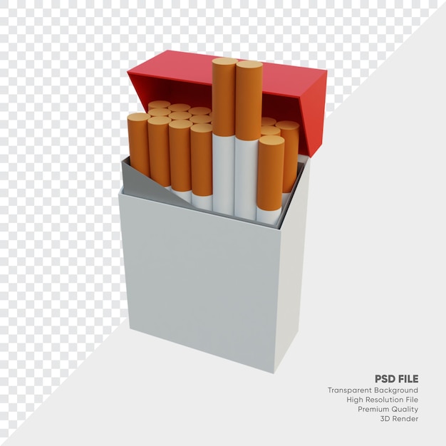 3D Illustration of a pack of cigarette